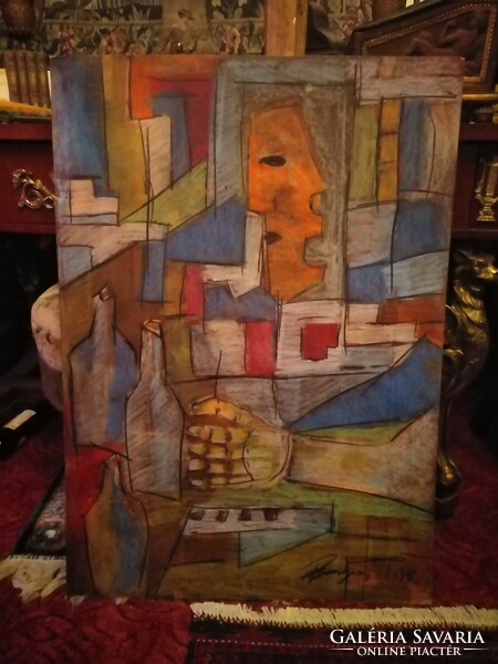 Cubist painting iv. 90 X 64 cm