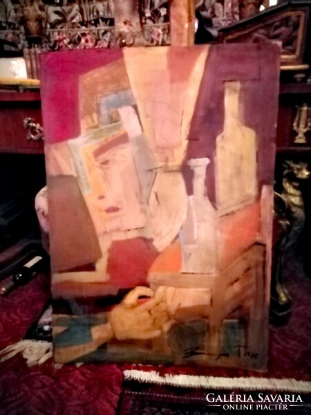 Cubist painting iii. 90 X 64 cm