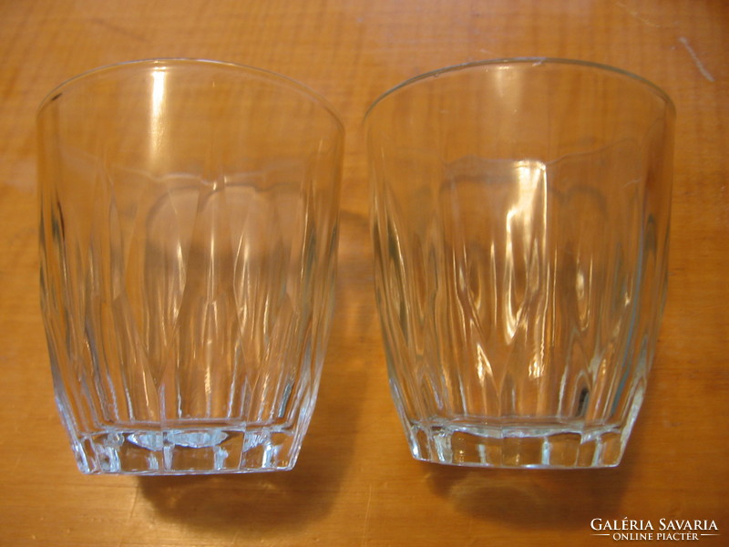 Retro 10-cornered water glass on the side of the glass, set of 6 glasses