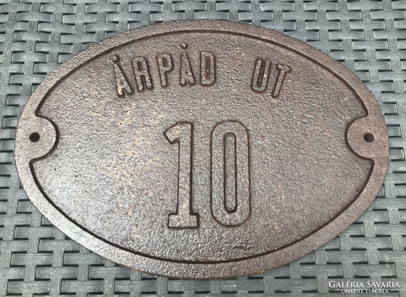 Cast iron plate - house number plate
