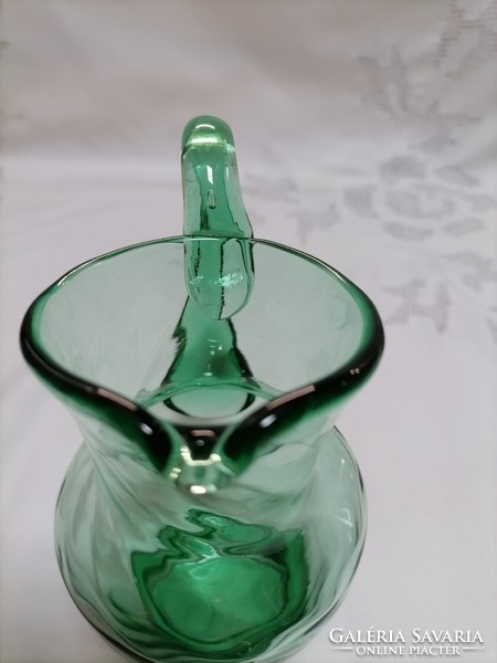 Green glass small jug