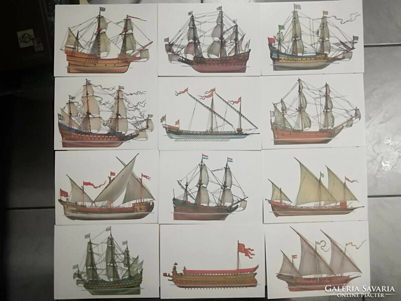 1989 32 old ships Soviet postcard package issued in Ben