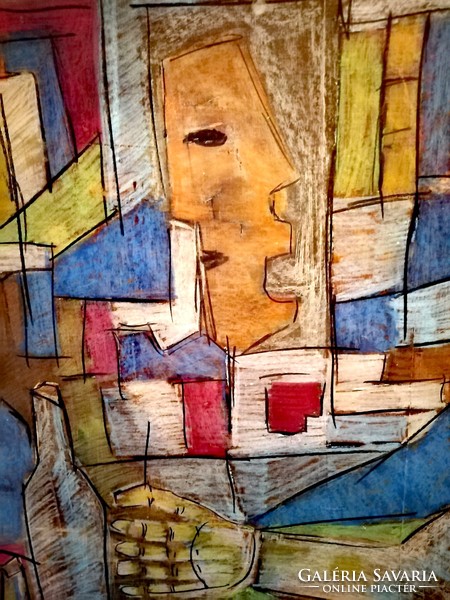 Cubist painting iv. 90 X 64 cm