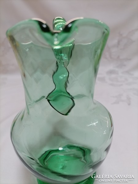 Green glass small jug