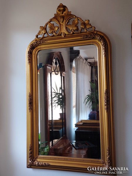 Upper decorative Biedermeier mirror 135 cm x 60 cm