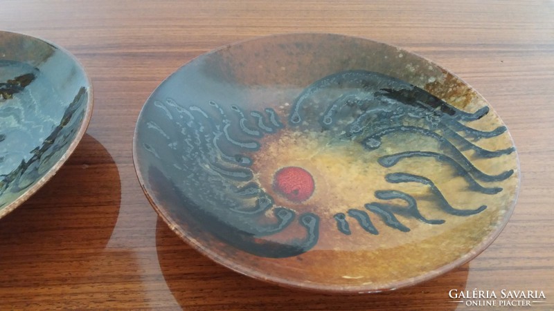 Retro Sarkadi kerámia falidísz fali tányér 2 db