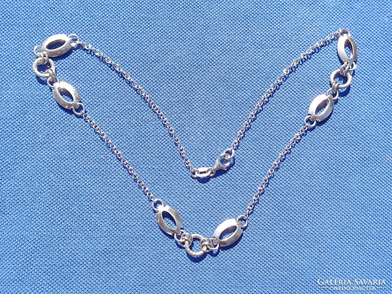 45 Cm. Long, 1 cm. Wide 925 silver necklace