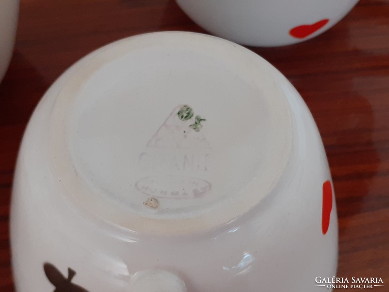 Régi Gránit csésze francia kártya mintás vintage kávés bögre 5 db