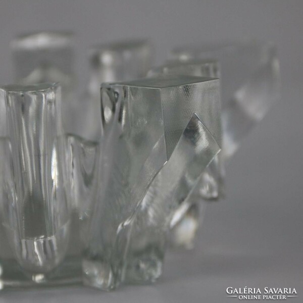 Candle-shaped and heat-retaining geometric massive glass 80 ths