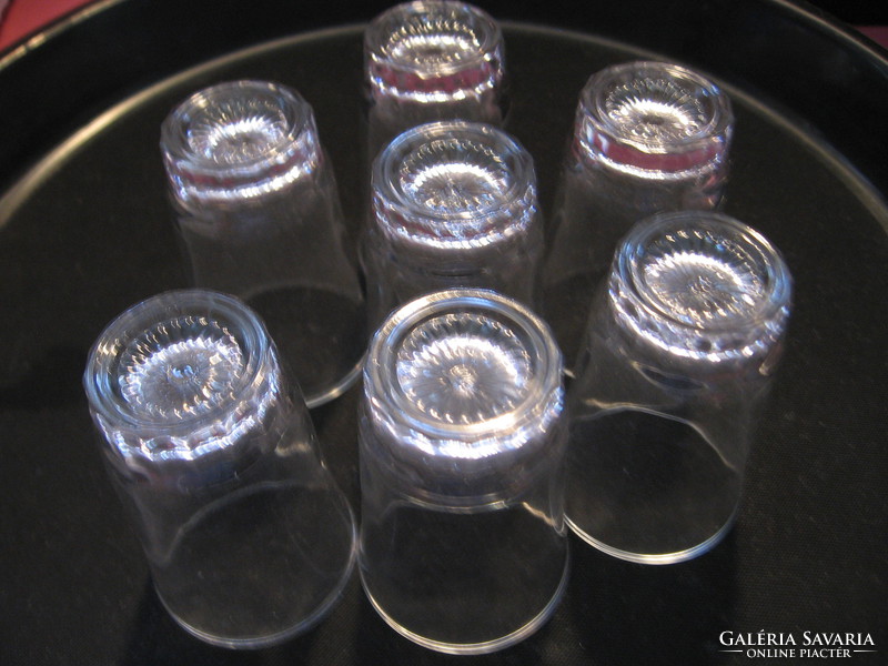 Retro sugaras aljú féldecis salgótarjáni pohár készlet 7 db-os