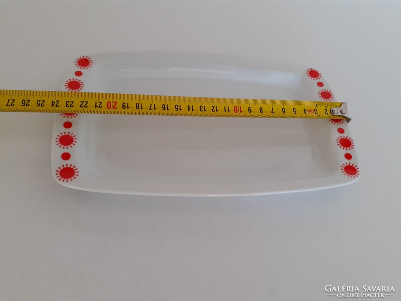 Retro Alföldi porcelain center varia small tray with red pattern