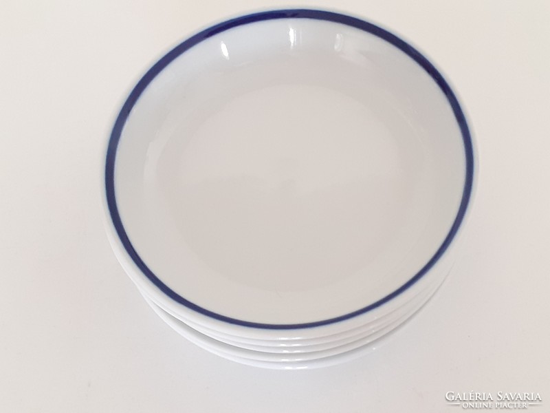 Old Zsolnay porcelain blue striped small bowl 5 pcs