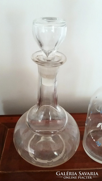 Régi röviditalos dugós palack vintage likőrös pálinkás üveg 2 db