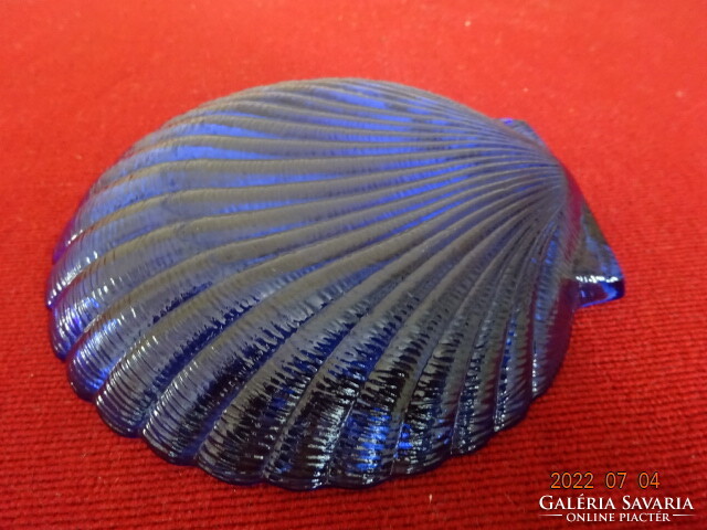 Kagyló formájú kobalt kék üveg tálka. Vanneki! Jókai.