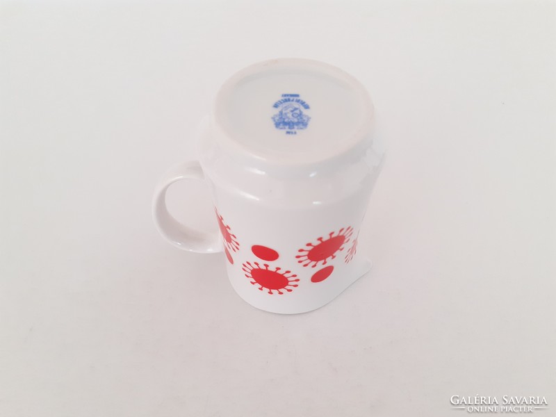 Retro lowland porcelain red pattern small pouring jug 9 cm