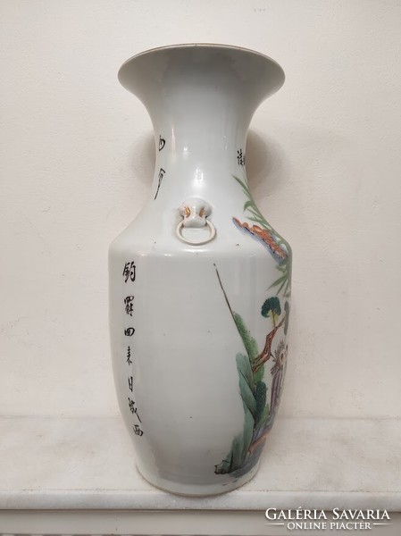 Antique Chinese porcelain large painted vase with life scene inscription 811 5649