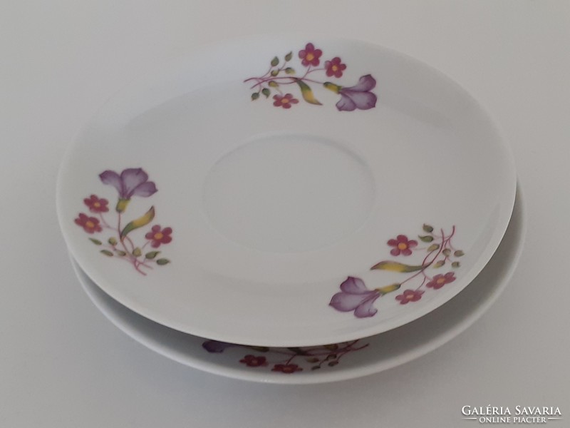 Retro 2 lowland porcelain coffee saucers with flowers
