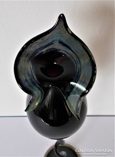 Erwin eisch artistic, rosebud-shaped, graceful, single-strand art glass vase in art nouveau style