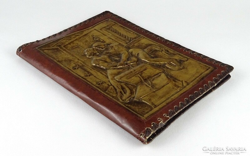 1J614 old printed pattern gilt book cover