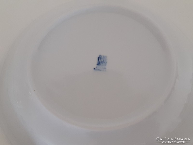 Régi Zsolnay porcelán kék csíkos kis tálka 5 db