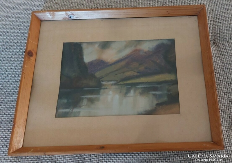 (K) Szabó Sándor szignózott festmény 47x37 cm kerettel