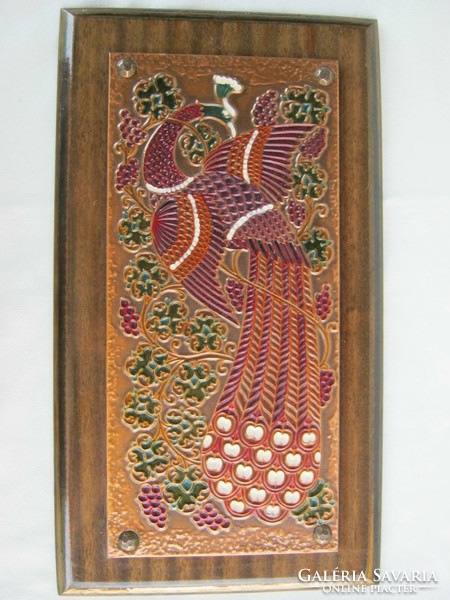 Copper picture wall decoration painted peacock