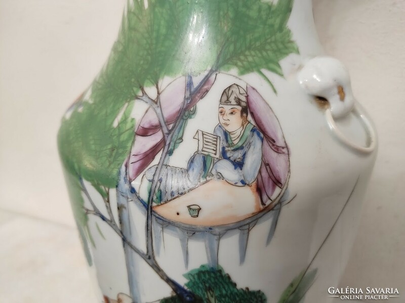 Antique Chinese porcelain large painted vase with life scene inscription 811 5649