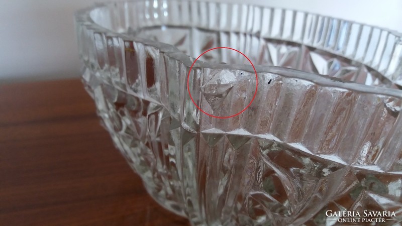Régi üvegtál dísztál vastag üveg tál