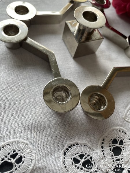 Designer small metal candle holders in one