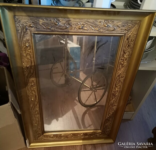 Art Nouveau antique gold mirror (gilded)