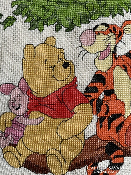 Very nice cross-stitch cushion cover - teddy bear