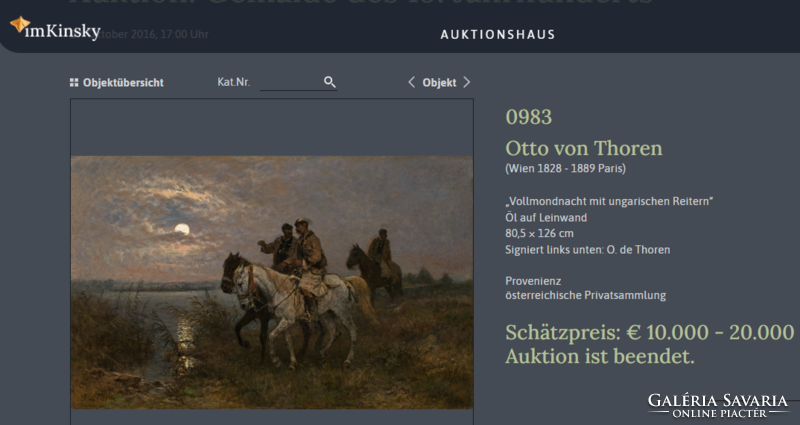 Hatalmas 150x110cm !! Otto von Thoren (Bécs 1828-Párizs 1889) Antik festménye Eredeti Garanciával