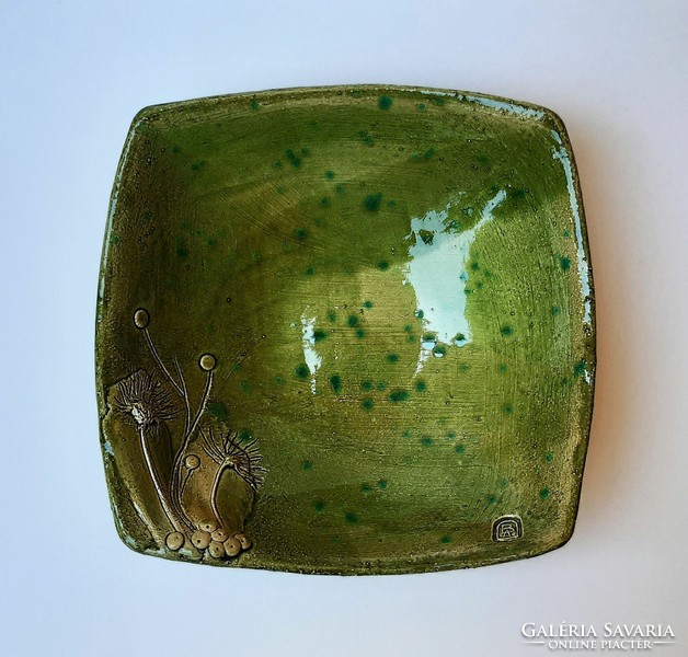 Green relief bowl - Bacco ceramics