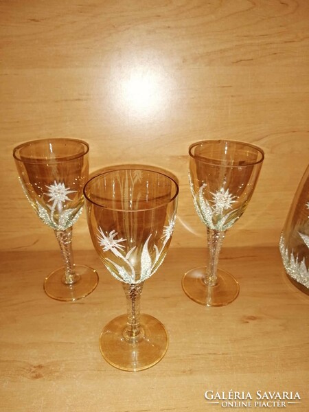 Retro glass drink set, bottle with 3 glasses (0-1)