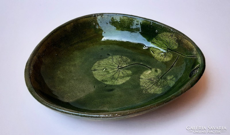 Bowl with violet leaves - Bacco ceramics