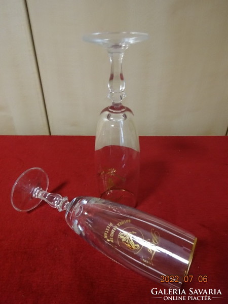 Czechoslovakian crystal glass, champagne, two pieces. He has! Jokai.