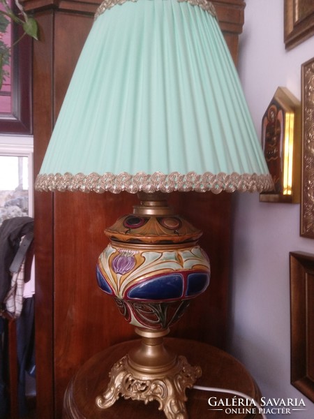 Antique majolica lamp!
