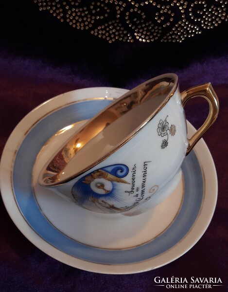 First communion porcelain tea cup with saucer (l2457)