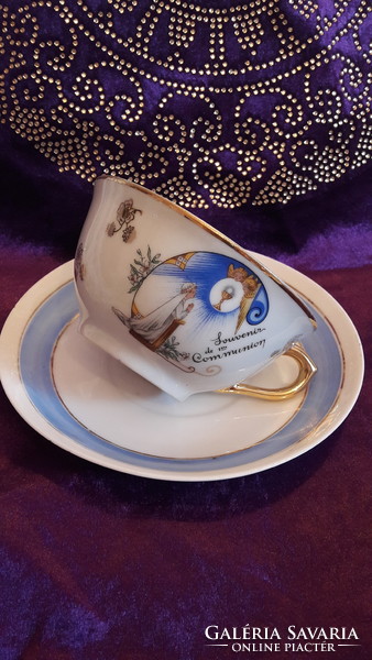 First communion porcelain tea cup with saucer (l2457)