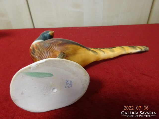 Bodrogkeresztúr glazed ceramic figure, golden pheasant. Its height is 14.5 cm. He has! Jokai.