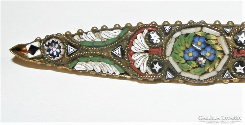 Antique micro mosaic brooch, badge