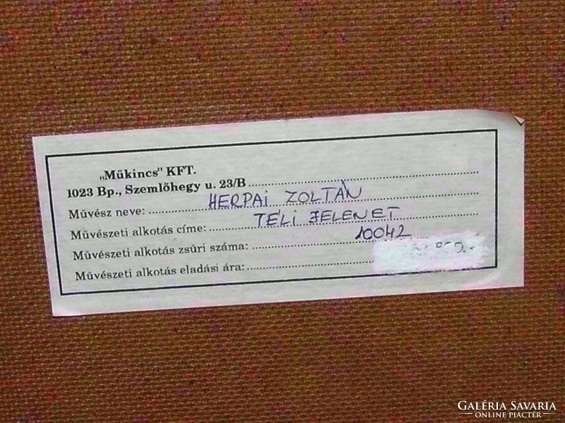 Herpai Zoltán - Téli Jelenet Olaj / Farost.