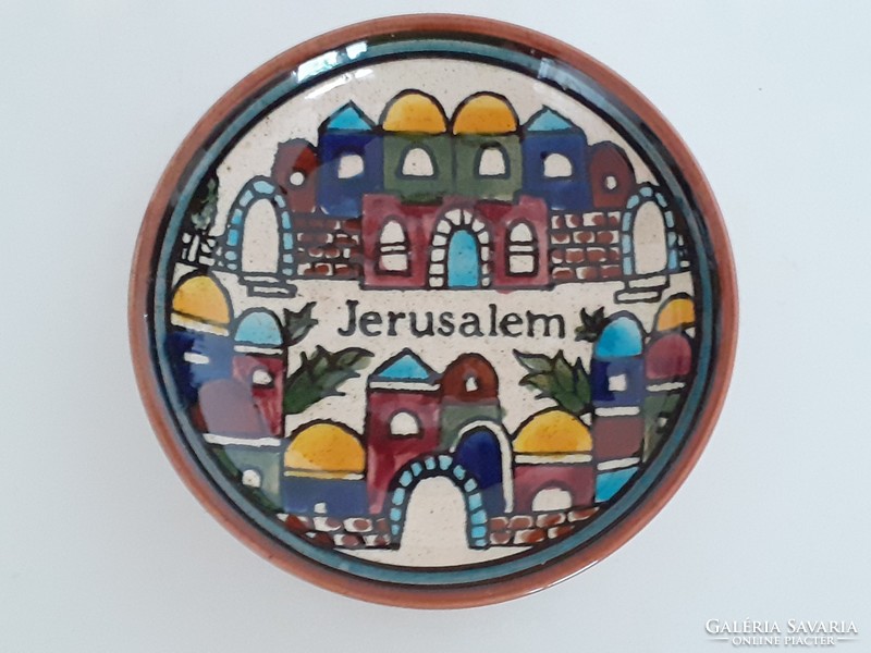 Jeruzsálem feliratos kerámia kis tálka