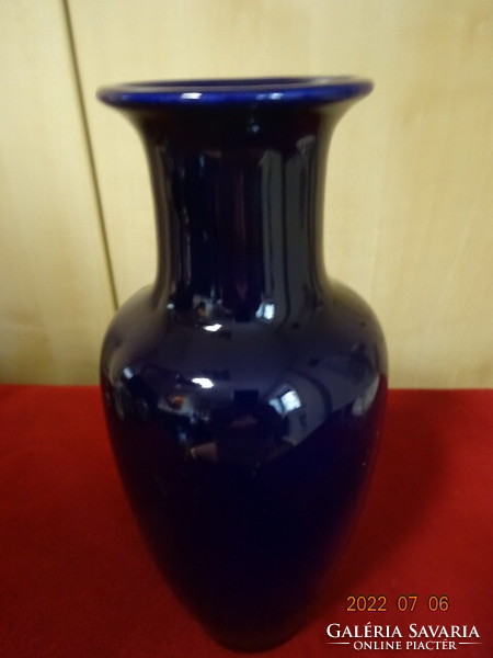 Japán porcelán, kobalt kék váza, kézi festés, gésa figurás. Vanneki! Jókai.