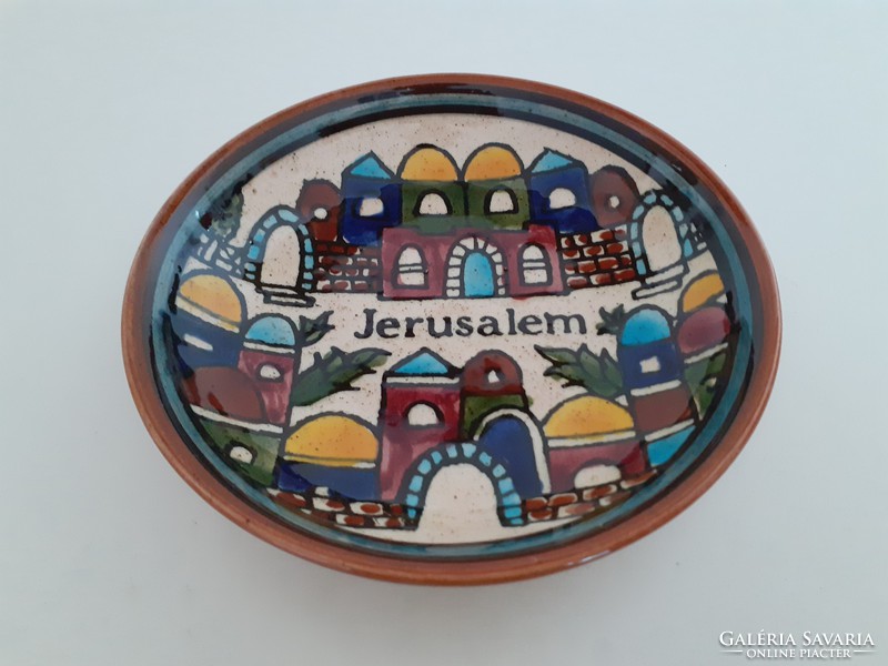 Jeruzsálem feliratos kerámia kis tálka