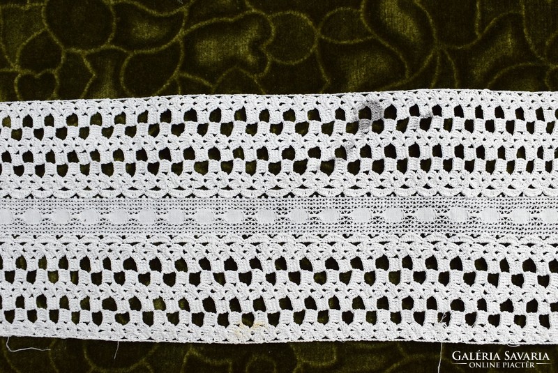 Crochet lace shelf decoration, drapery curtain tablecloth lace strip ribbon 65 x 11 cm