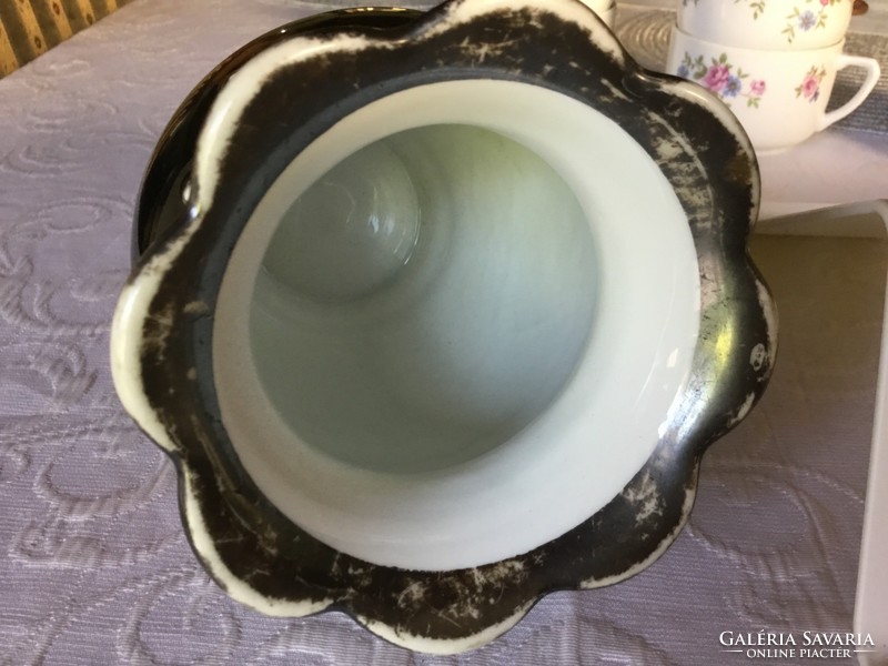RW Feinsilber porcelán, 16 centis, öblös antik váza, 1950-es (17)