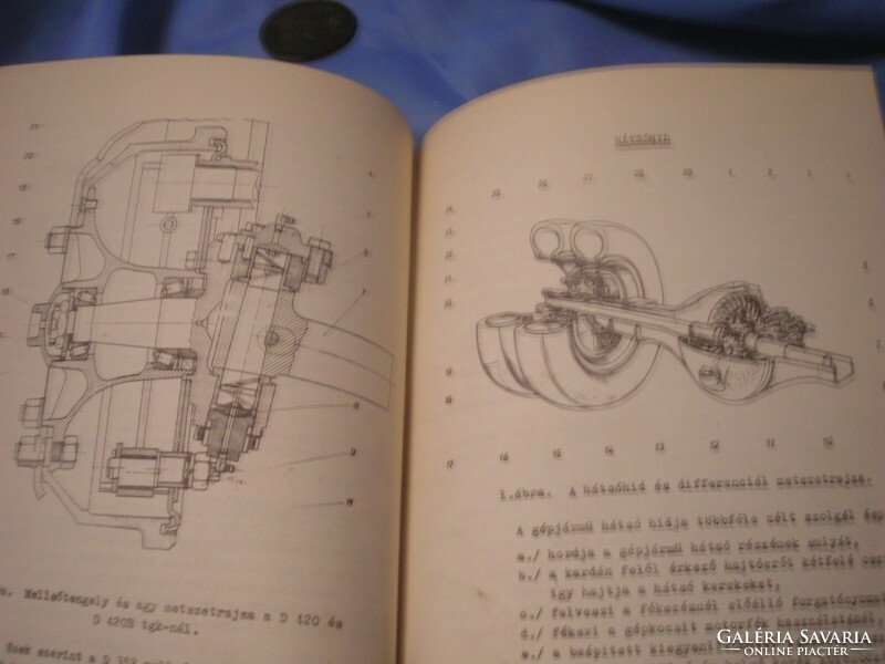 Csepel, Ikarus, Dutra rare technical book with maintenance and assembly instructions, full of drawings