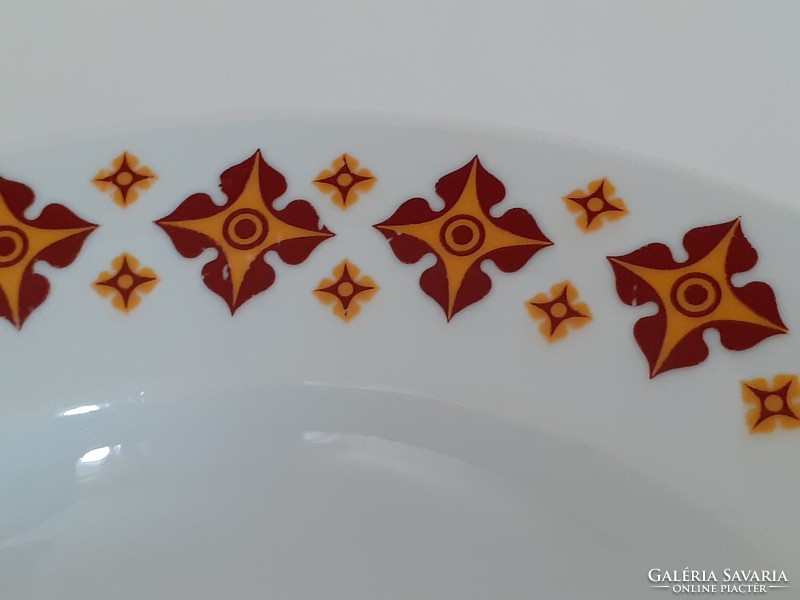 Régi 2 db Zsolnay porcelán tányér barna mintás retro