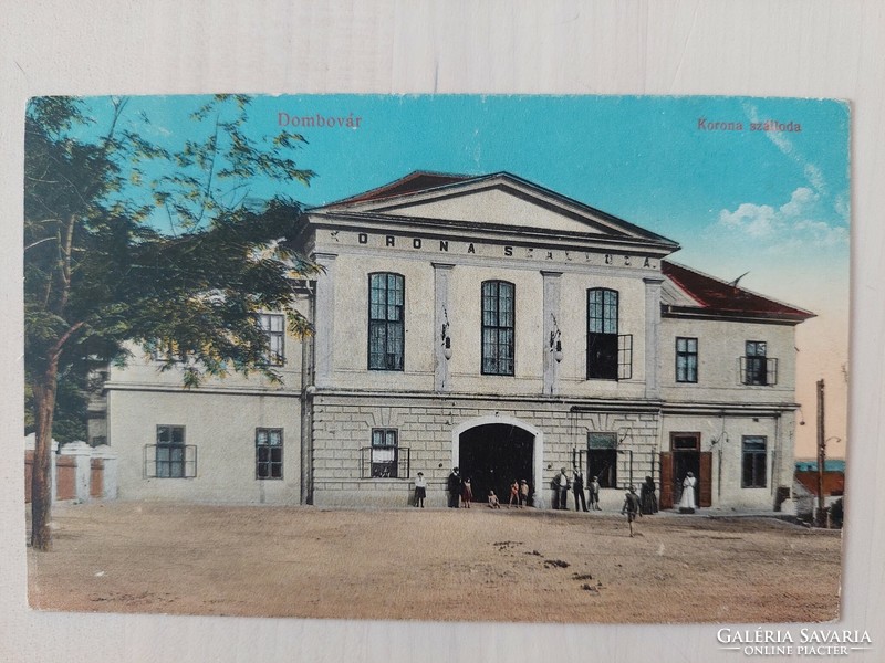 Dombóvár, crown hotel, 1917, old postcard, portrait